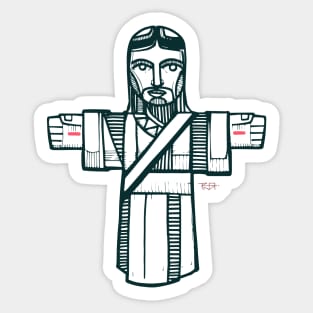 Jesus Christ Open arms illustration Sticker